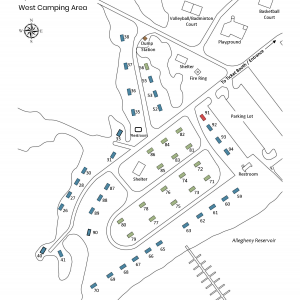 2023 Map of West Camping Area at Onoville Marina Park